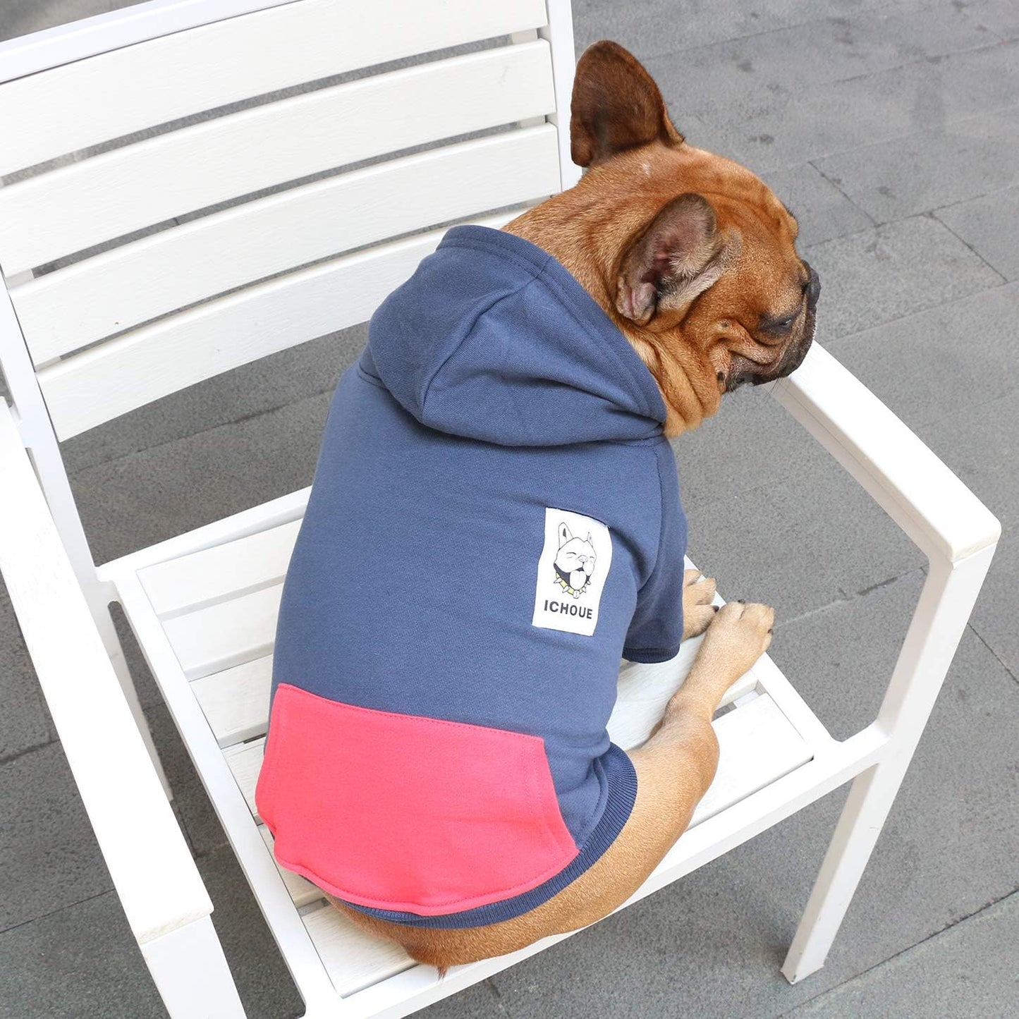 I Am a French Bulldog Clothes Hoodies for Dogs Puppy Frenchie Pug English Boston Terrier Bully Pitbull Sweatshirt Sweater Clothing Cold Weather Winter Coats - Navy/Medium