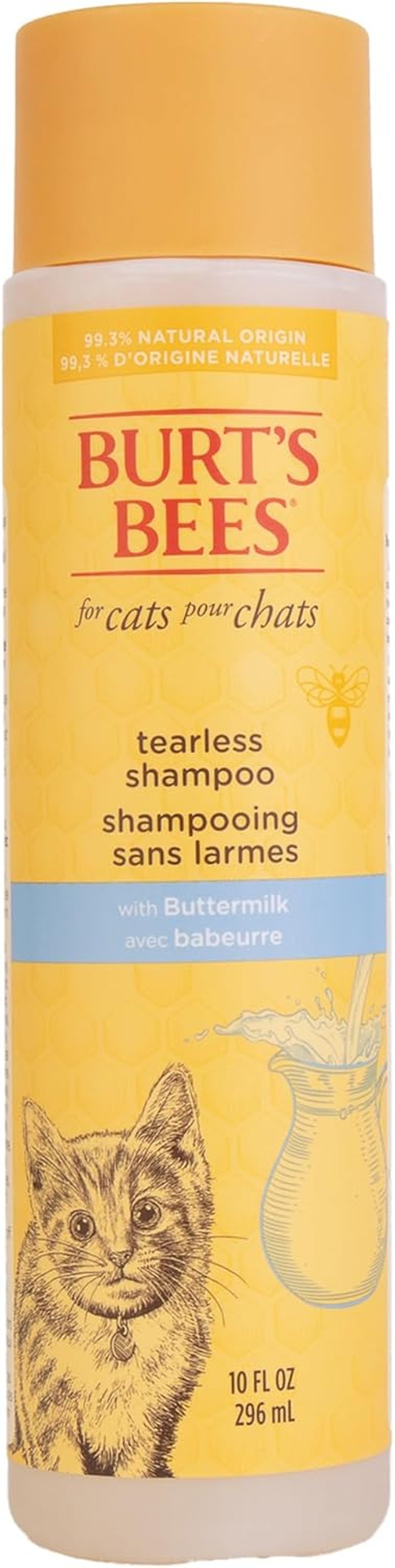 Tearless Kitten Shampoo with Buttermilk, 99.3% Natural Origin Formulas, Pet Shampoo for Cats, Gentle Cat Shampoo, Cat Shampoo for Itchy Skin, 10 Oz