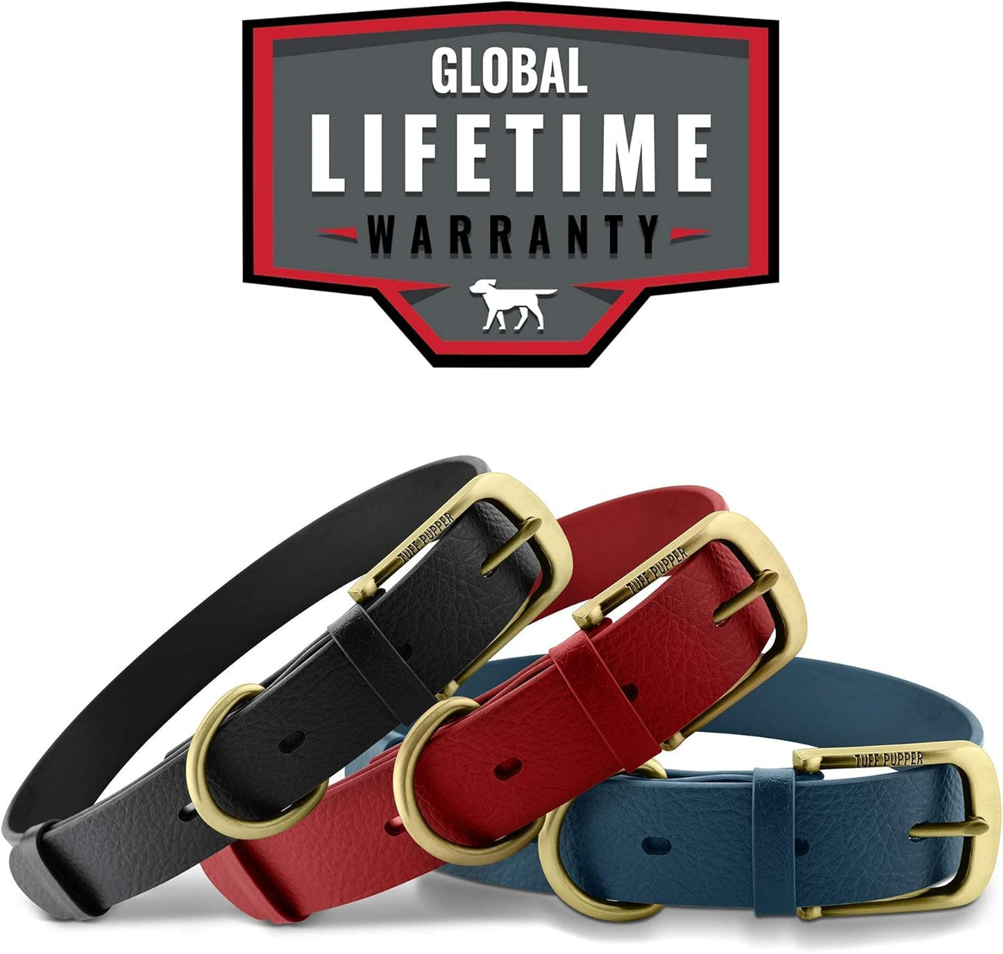 Classic Heavy Duty Dog Collar | 10X Stronger than Leather | 100% Waterproof & Odor Proof Dog Collar | Tough Rust-Proof All Metal Hardware